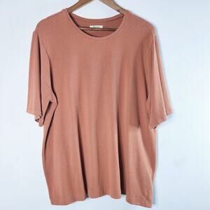 Madewell Womens Burnt Orange Knit Top Blouse Size 1X Minimalist Lounge Normcore